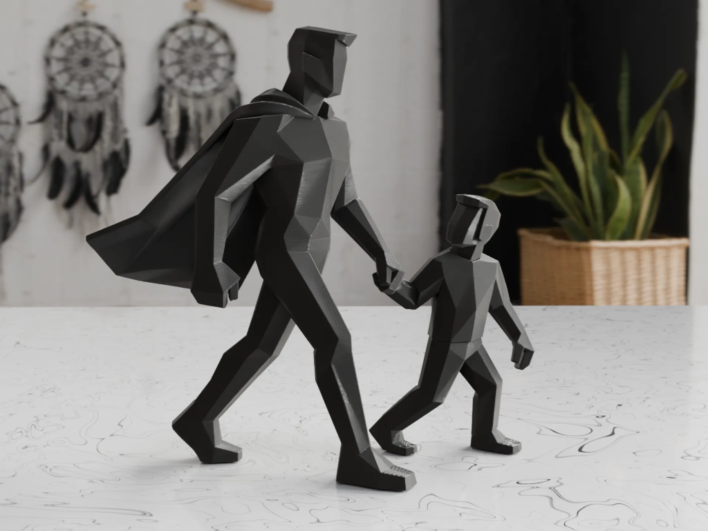 Estátua Minimalista Pai e Filho